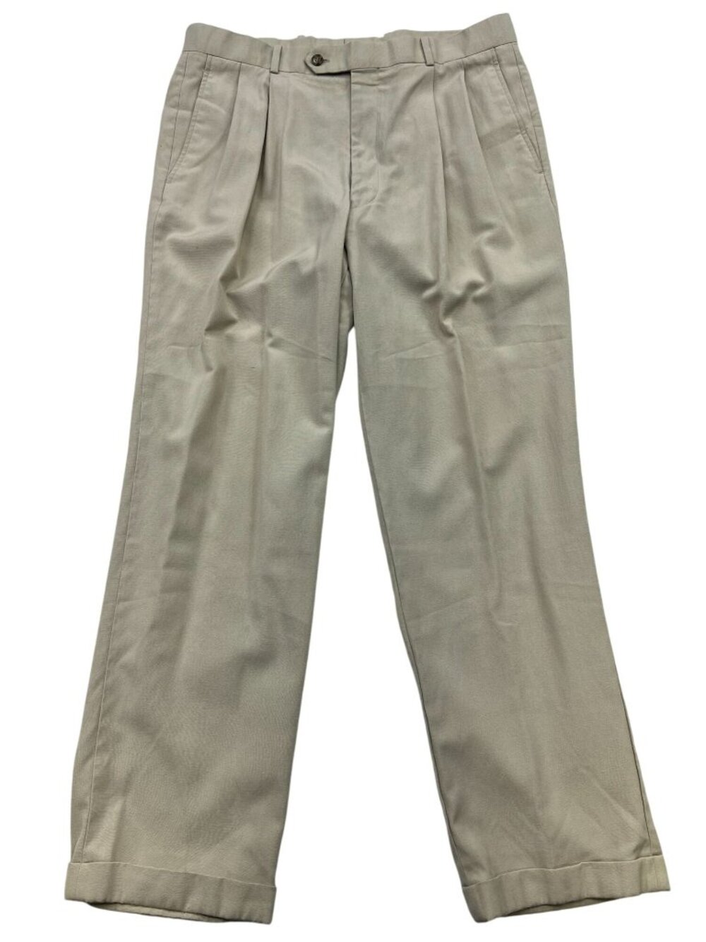 Club International Mens Relaxed Pleated Dress Pants Size 34x29 Beige Classic